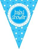 Party Bunting Baby Shower Blue 11 flags 3.9m - Banners & Bunting